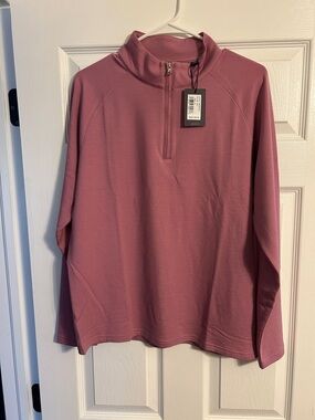 Men’s Peter Millar Quarter-Zip Pullover Sweater - Dusty Rose